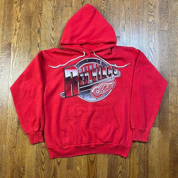 Vintage 80s NHL Detroit Red Wings Hockey Pullover Hoodie - Picture 1 of 4